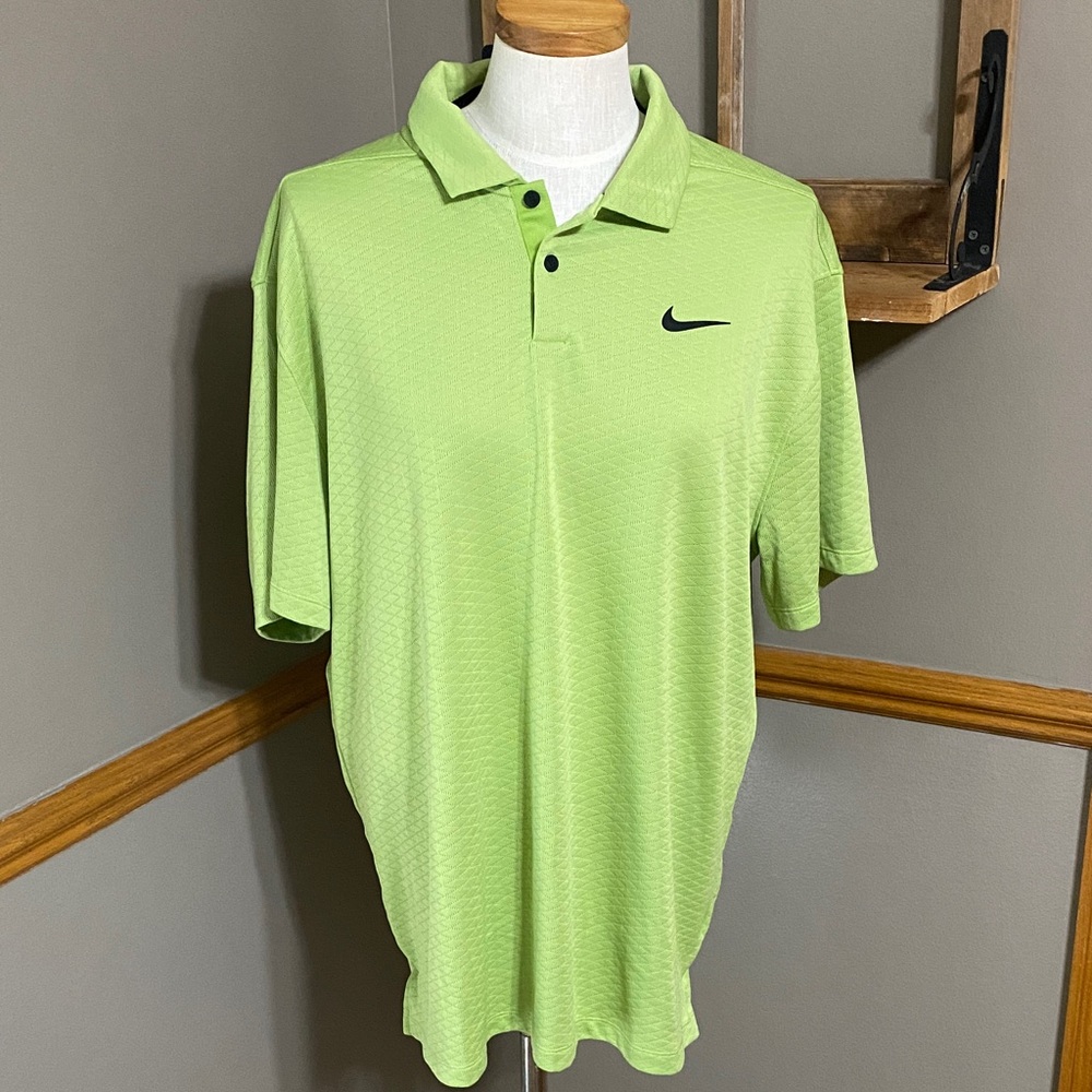 Nike Dri-FIT lime green & black Golf Polo shirt size XL